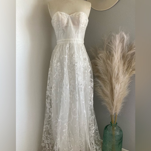 Lulus Andria White Embroidered Strapless Dress - Picture 8 of 10